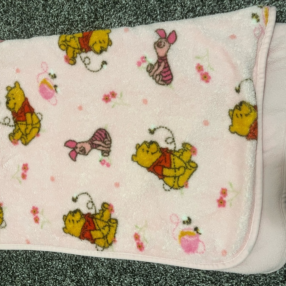 Disney Winnie the Pooh Pink Baby Blanket